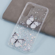 Case for Samsung Galaxy S24, Glitter Butterfly, white