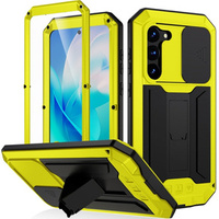 Armored case for Samsung Galaxy S23, R-JUST CamShield Slide, yellow / black