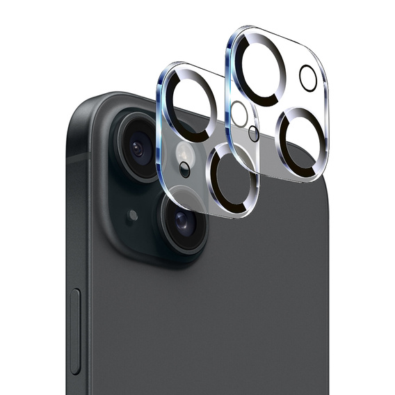 2x ERBORD tempered glass for camera to iPhone 15 / 15 Plus