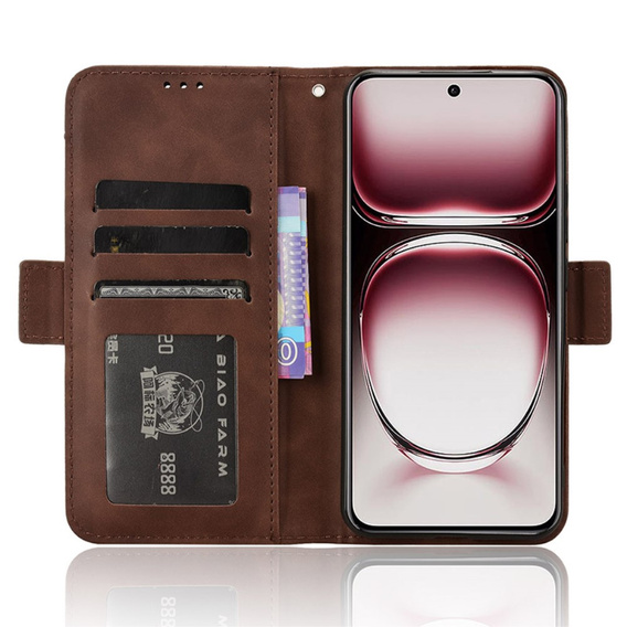Flip case for Oppo Reno 12, Card Slot, brown