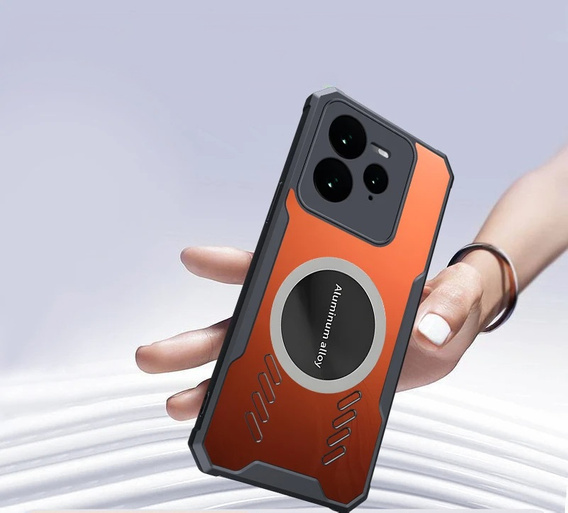 Case for Realme GT 7 Pro, with magnetic sheet, transparent / black