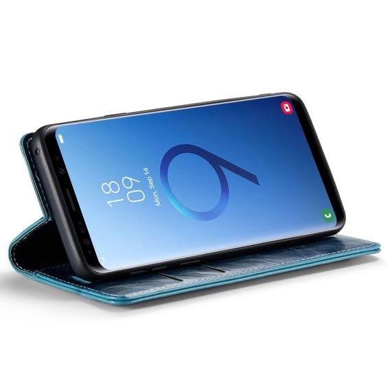 CASEME flip case for Samsung Galaxy S9+ Plus, Waxy Textublue, blue