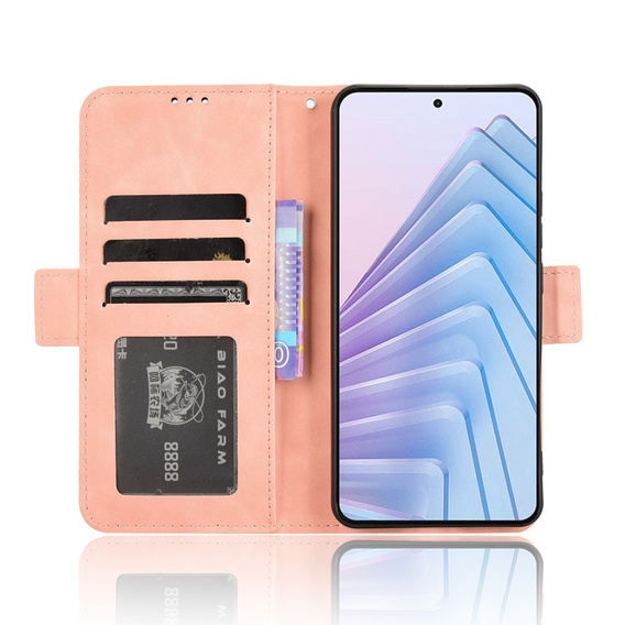 Flip case for Xiaomi Redmi Note 14 4G, Card Slot, pink