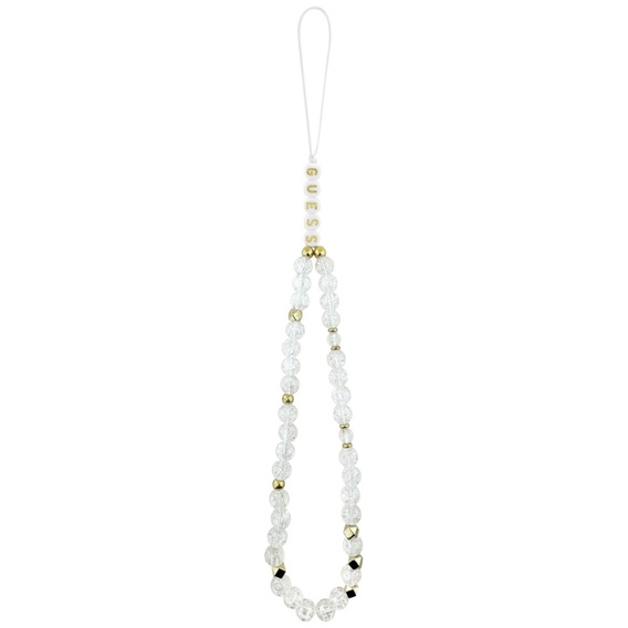 Guess IML Flowers Electroplated Allover With Beads Strap Case, for MagSafe, with strap for iPhone 17 Pro