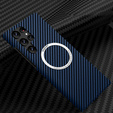 Case for Samsung Galaxy S23 Ultra, Magsafe Slim Carbon, blue