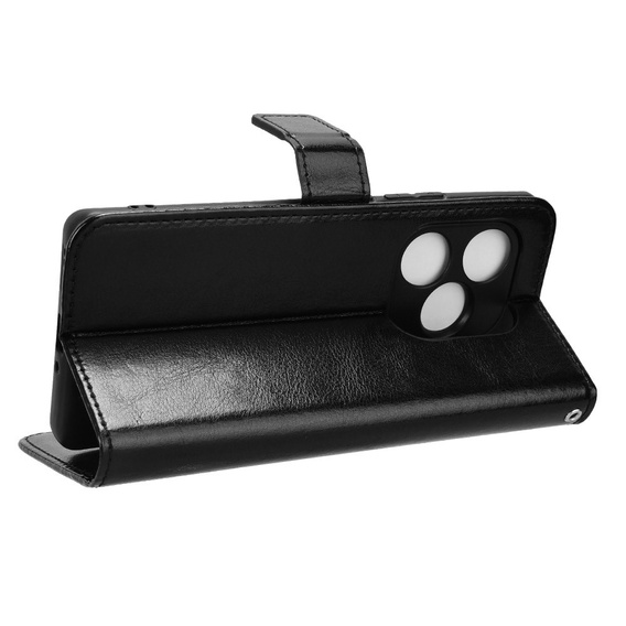 Flip case for Realme GT 6 / 6T, Crazy Horse Wallet, black