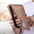 Case for Samsung Galaxy Tab S10 Lite / S10 FE / S9 FE / S9, Classic, with space for stylus, brown