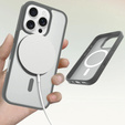 ERBORD Case with MagSafe for iPhone 16 Pro, Matte Case, active button, matt / titanium grey