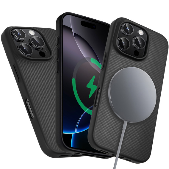 Case for iPhone 16 Pro, Aramid Fiber Cover, black