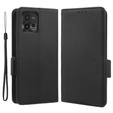 Flip case for Motorola Moto G72, Wallet Litchi Magnet, black