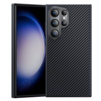 BENKS Kevlar Case for Samsung Galaxy S24 Ultra, for MagSafe, Carbon Fiber, black