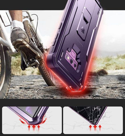Armored case for Samsung Galaxy Note 9, Dexnor Full Body, purple