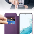 Flip case for Samsung Galaxy S22 5G, RFID Wallet MagSafe CamShield, purple