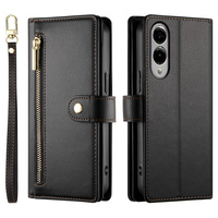Flip case for Samsung Galaxy S25 Edge, Wallet Zipper Pocket, black