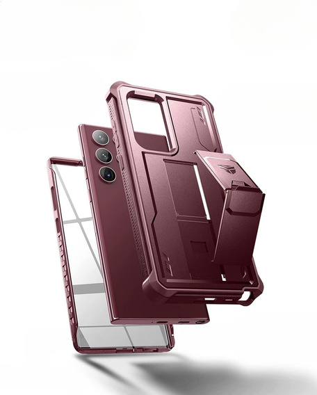 Armored case for Samsung Galaxy S22 Ultra, Dexnor Full Body, red