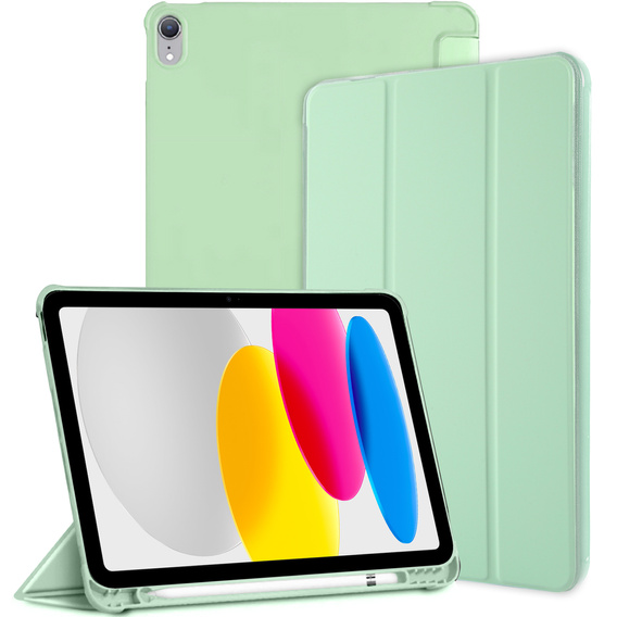 Case for iPad 10.9 2022 10 Gen, Smart Pencil, with space for stylus, green