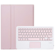 Case + keyboard Samsung Galaxy Tab S9, Leather Pen Slot TouchPad, pink rose gold