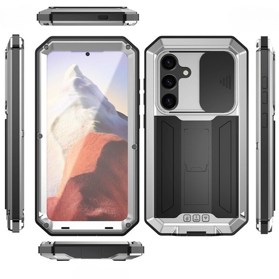 Armored case for Samsung Galaxy S24, R-JUST, silver