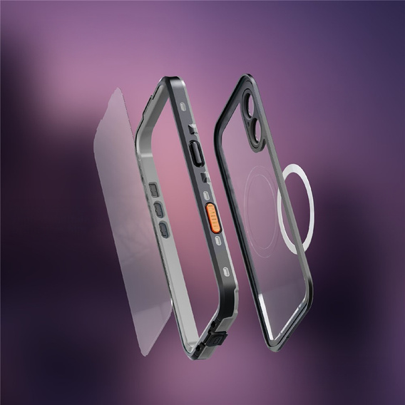 Case for iPhone 17, Waterproof IP68, SHELLBOX MagSafe, black