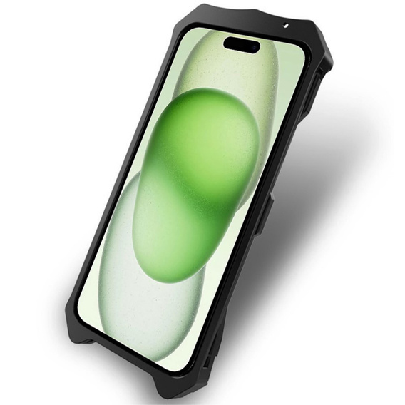 Armored case for iPhone 15 Plus, Aluminum Alloy, black