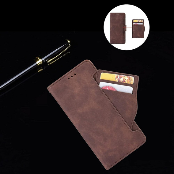 Flip case for Motorola Edge 50 Pro, Card Slot, brown