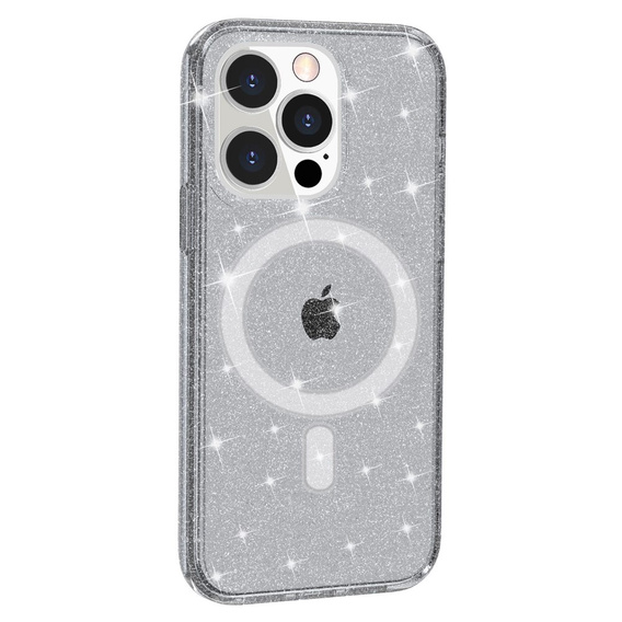 Case for iPhone 14 Pro, Dropproof MagSafe Glitter, black