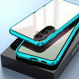 Case for Samsung Galaxy A17 5G, Magnetic Dual Glass, transparent with blue sides