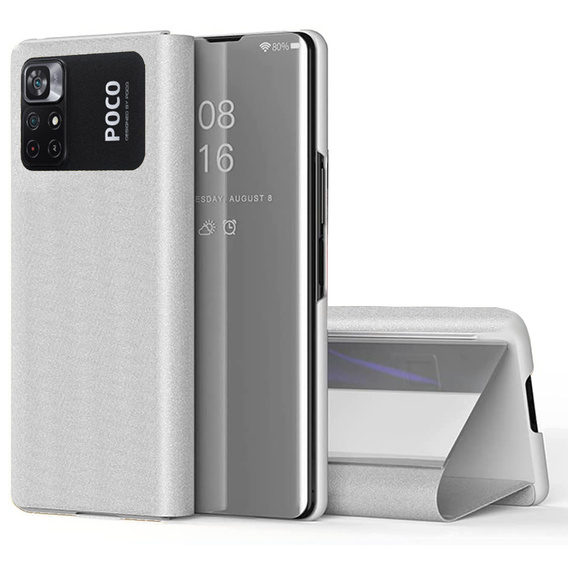 Case for Xiaomi Poco M4 Pro 4G, Clear View, silver