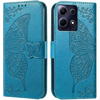 Flip case for Infinix Note 40 Pro, Butterfly, blue