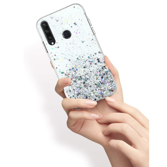 Case for Huawei Y6P, Glittery, transparent