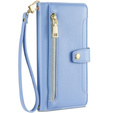 Flip case for iPhone 14 Pro Max, Wallet Zipper Pocket, blue