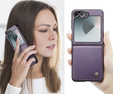 Case for Samsung Galaxy Z Flip7 FE / Z Flip6, CASEME Litchi Leather, purple