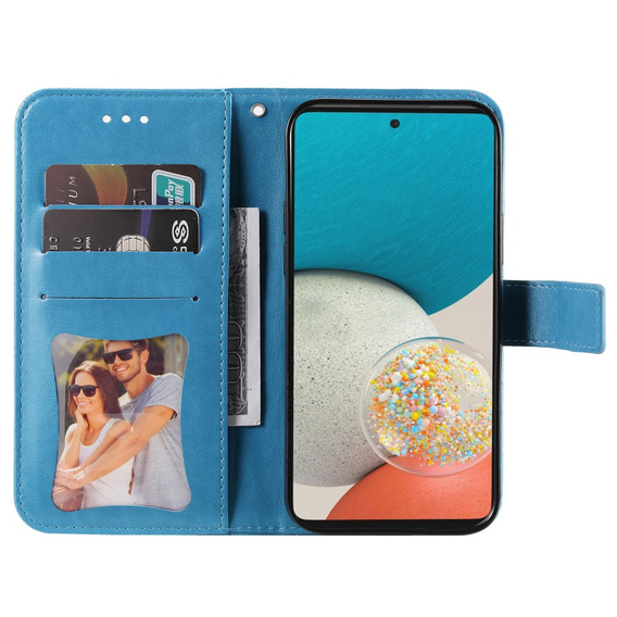 Flip case for Samsung Galaxy A53 5G, Mandala Flower, blue