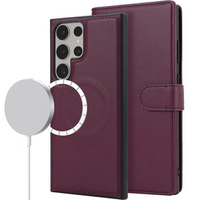 Flap case for Samsung Galaxy S23 Ultra, Wallet, for MagSafe, maroon