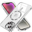 Case for iPhone 14, Electro MagSafe, silver + Screen Glass