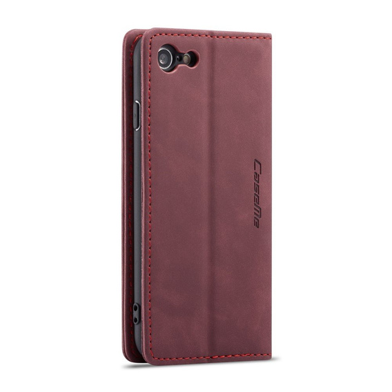 CASEME case for iPhone 7/8/SE 2020/SE 2022, Leather Wallet Case, maroon
