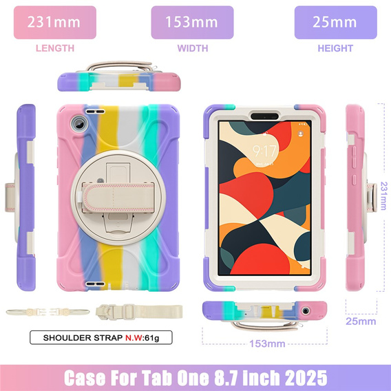 Armoured case with stand and shoulder strap for Lenovo Tab One