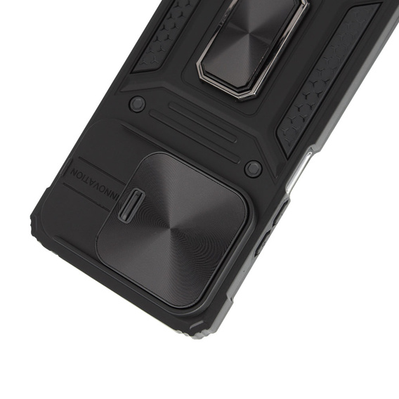 Armored Case for Xiaomi Redmi Note 13 5G, CamShield Slide, black + Tempered Glass 9H
