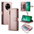 Flip case for Realme 14 Pro 5G, Wallet Zipper Pocket, pink
