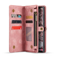 CASEME case for Samsung Galaxy S25 Ultra, Retro Leather Wallet, with strap, pink