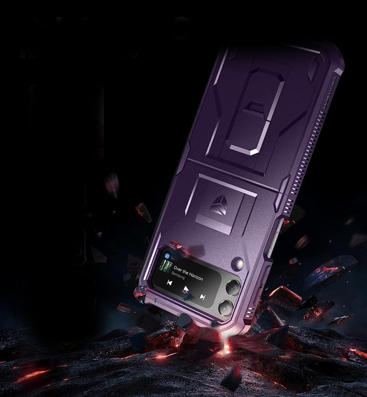 Armored Case for Samsung Galaxy Z Flip 4 5G, Dexnor Clip Holder, purple
