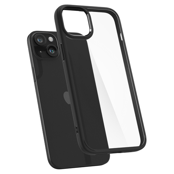 Spigen case for iPhone 15, Ultra Hybrid, black + 9H Tempered Glass