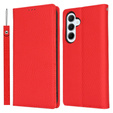 Flip case for Samsung Galaxy S25+ Plus, Litchi Skin Grain, red