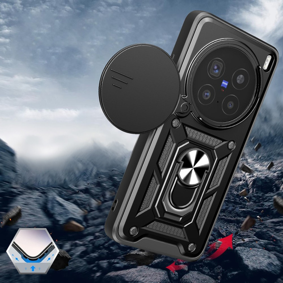Case for Vivo X200 Pro 5G, CamShield Slide, black