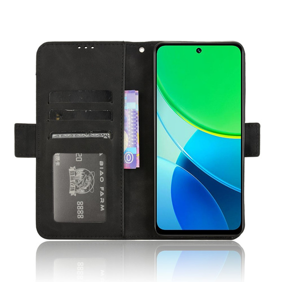 Flip case for Vivo Y19s, Card Slot, black