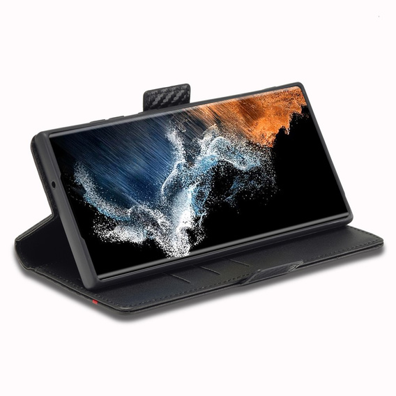 Flip case for Samsung Galaxy S23 Ultra, Carbon LC.IMEEKE, black