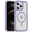 Case with frame for iPhone 12/12 Pro, for MagSafe, transparent / purple