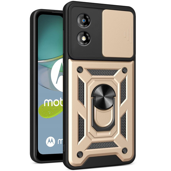 Case for Motorola Moto E13, CamShield Slide, gold