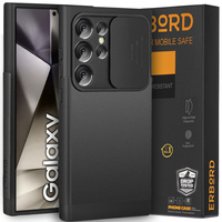 Case for Samsung Galaxy S24 Ultra, ERBORD MagProtect Slide Camera, black