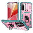 Case for Samsung Galaxy A56 5G, KickStand Camera Lens, pink / green